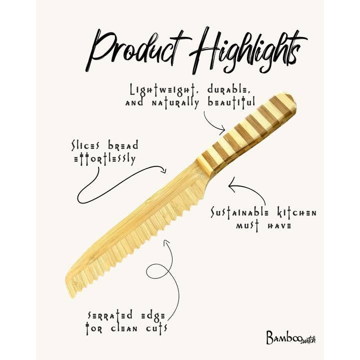 Bamboo Switch Serrated Bread Knife
