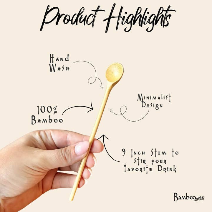 Bamboo Switch Stir Spoon 6"