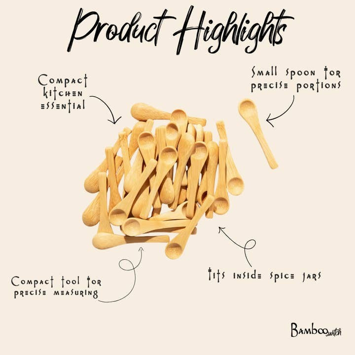 Bamboo Switch Mini Spice Spoon 2.7"