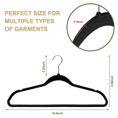 Quality Hangers Slim Black Plastic Hangers 10 Pack