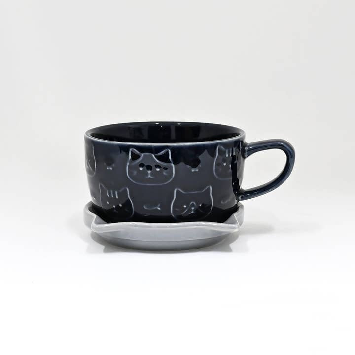 Urban Tokyo Mug 7oz & Lid - Grey Cat