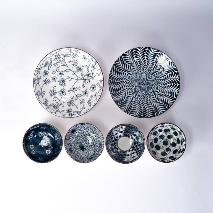 Urban Tokyo Bowl & Plate Nippon Blue Set Of 6