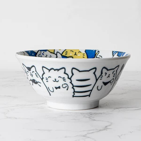 Urban Tokyo 20oz Cereal Bowl - Bunch Of Cats Blue