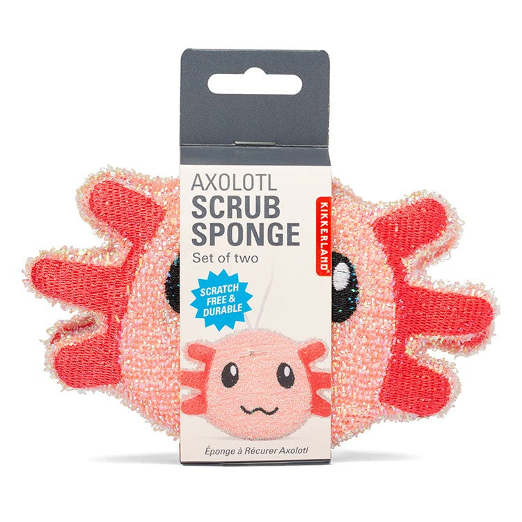 Kikkerland Axolotl Scrub Sponge Set Of 2