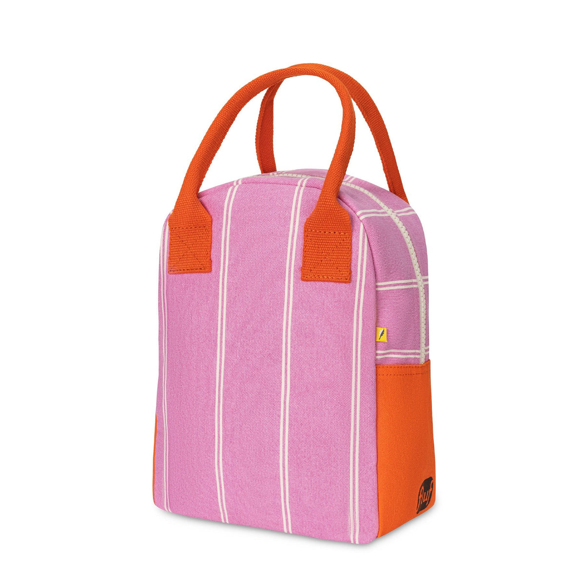 Fluf Zipper Lunch Bag - Pink Shirt Stripe
