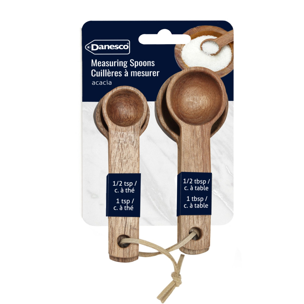 Danesco Acacia Wood Measuring Spoon Set Of 4