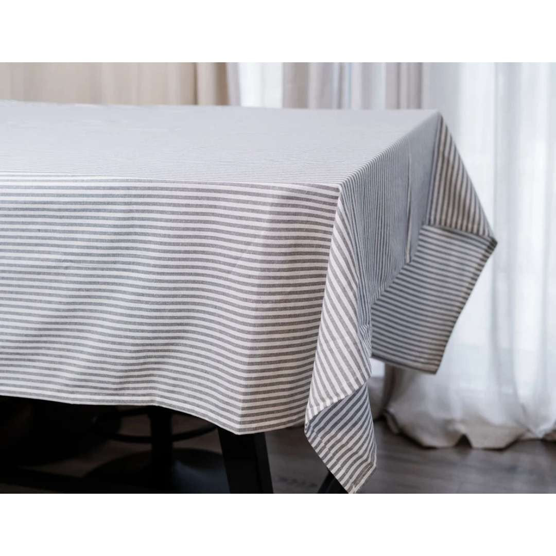 Fabstyles Bistro Stripe Tablecloth - Grey