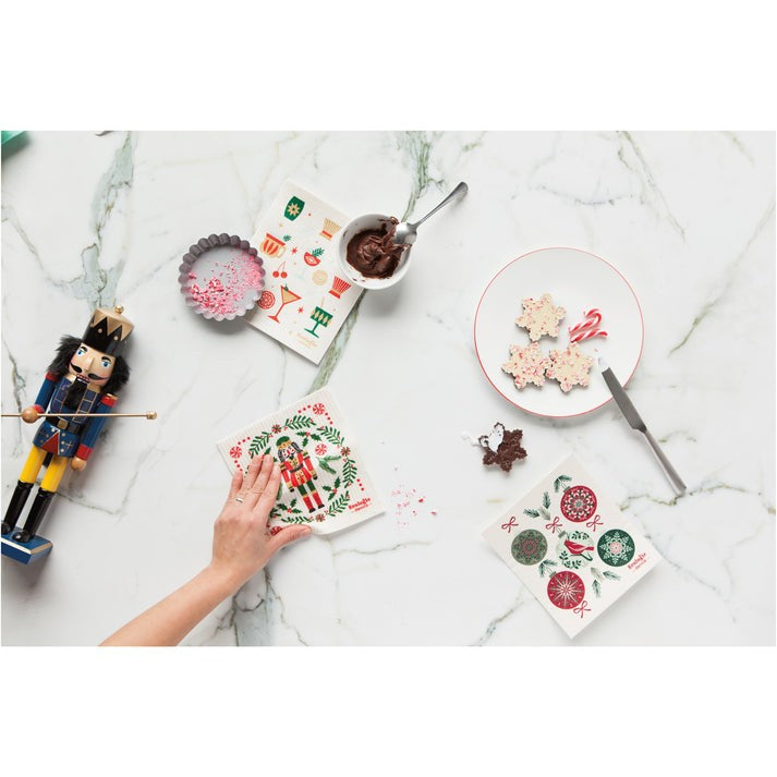 Now Designs Christmas Swedish Dish Cloth Nutcracker