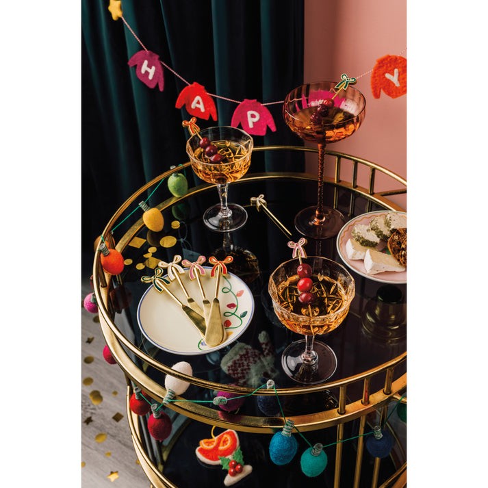 Danica Christmas Bowtique Cocktail Pick Set Of 4