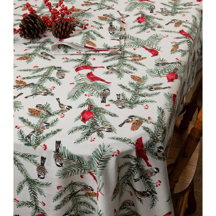 Now Designs Christmas Tablecloth 60" x 120" Birds & Boughs