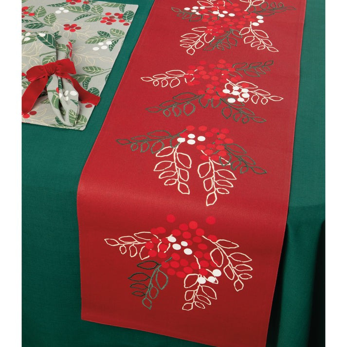 Now Designs Christmas Table Runner 72" Merry Berry