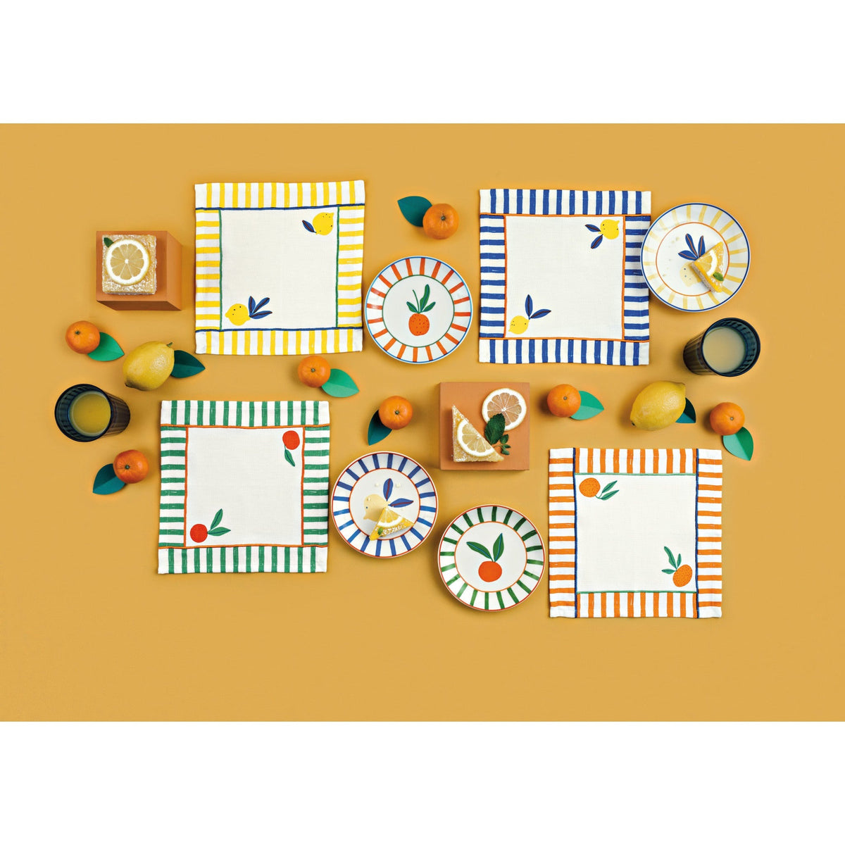 Danica Citrus Burst Cocktail Napkin Set Of 4