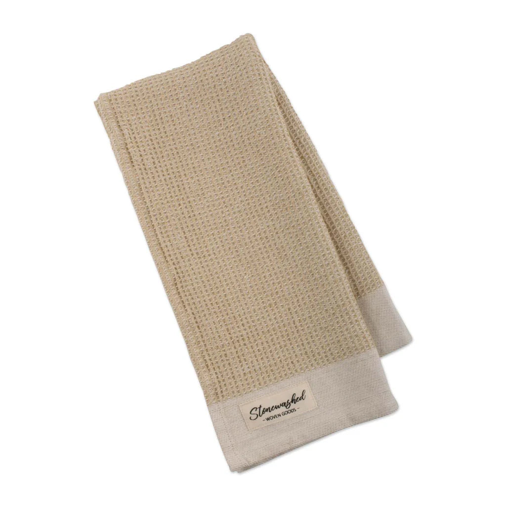 Design Imports Stonewashed Waffle Dishtowel