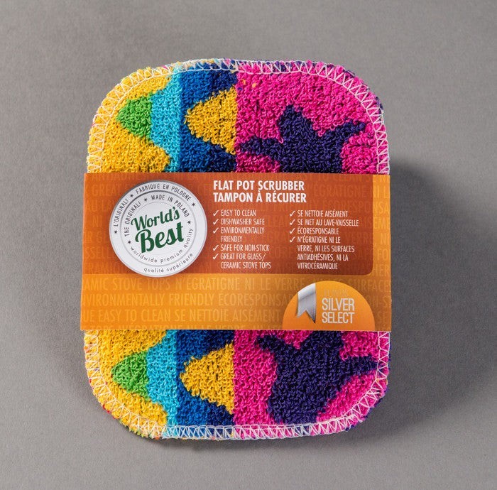World's Best Pot Scrubber, Multicolour Original Flat - iQ living