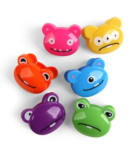 Kikkerland Monster Bag Clips, Pack of 6