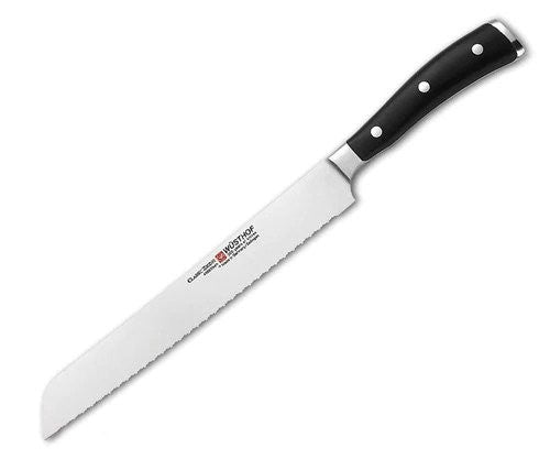 Wusthof Classic Ikon Black Double Serrated Bread Knife 9" - iQ living