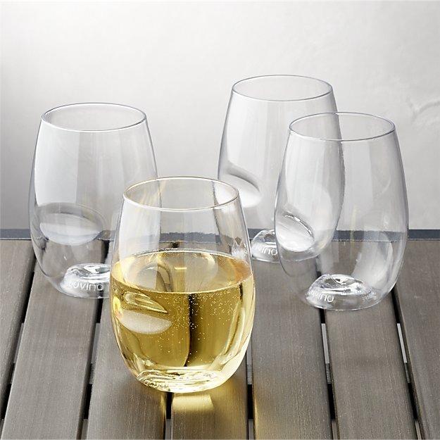 Govino Plastic Outdoor Stemless Wine Glass 16oz Set Of 4