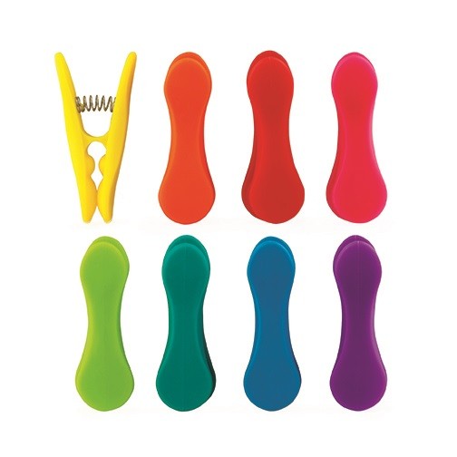 Kikkerland Rainbow Bag Clips Set