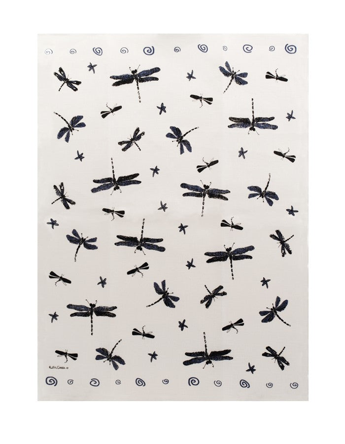 Rain Goose Linen Tea Towel Dragonfly