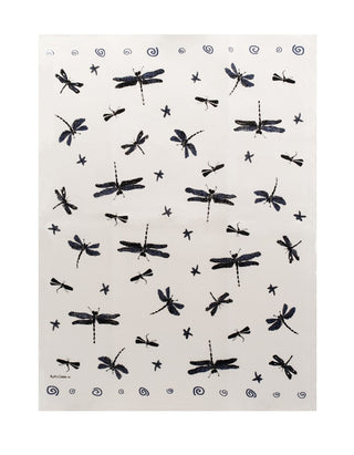 Rain Goose Linen Tea Towel Dragonfly - Blue