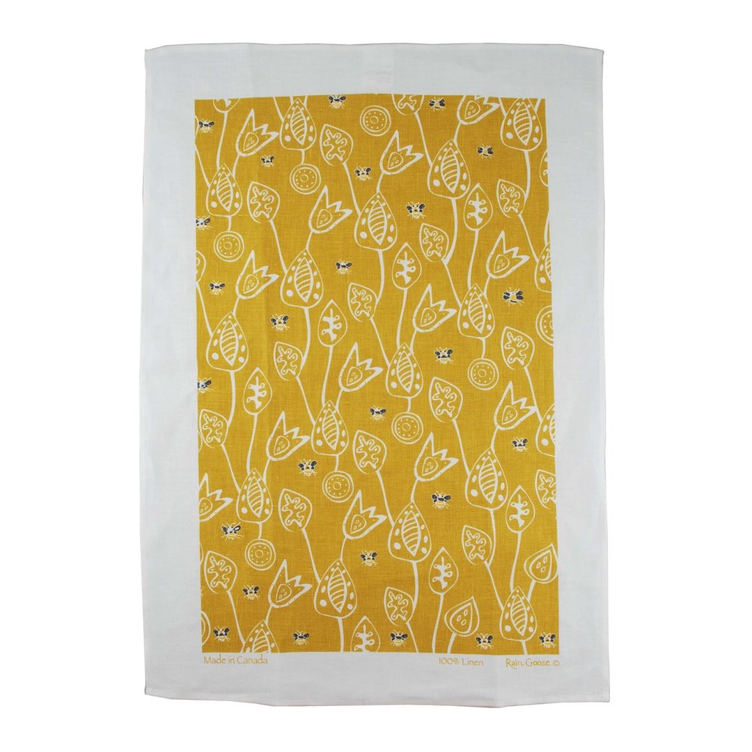 Rain Goose Linen Tea Towel Bee