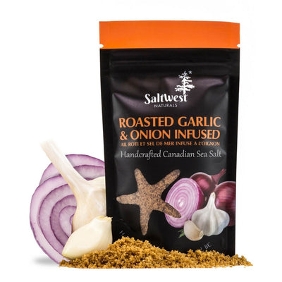 SaltWest Naturals Organic Roasted Garlic & Onion Infused Sea Salt 40g
