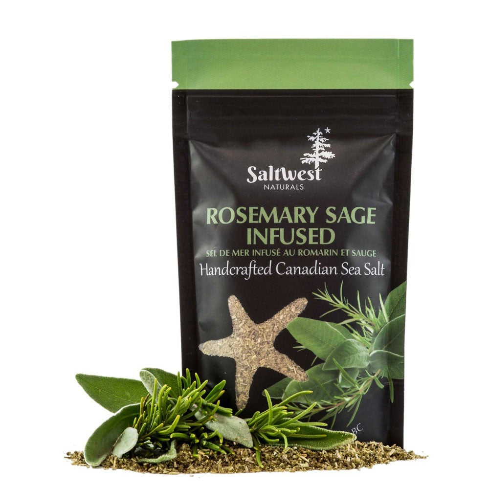 SaltWest Naturals Organic Rosemary Sage Infused Sea Salt 40g