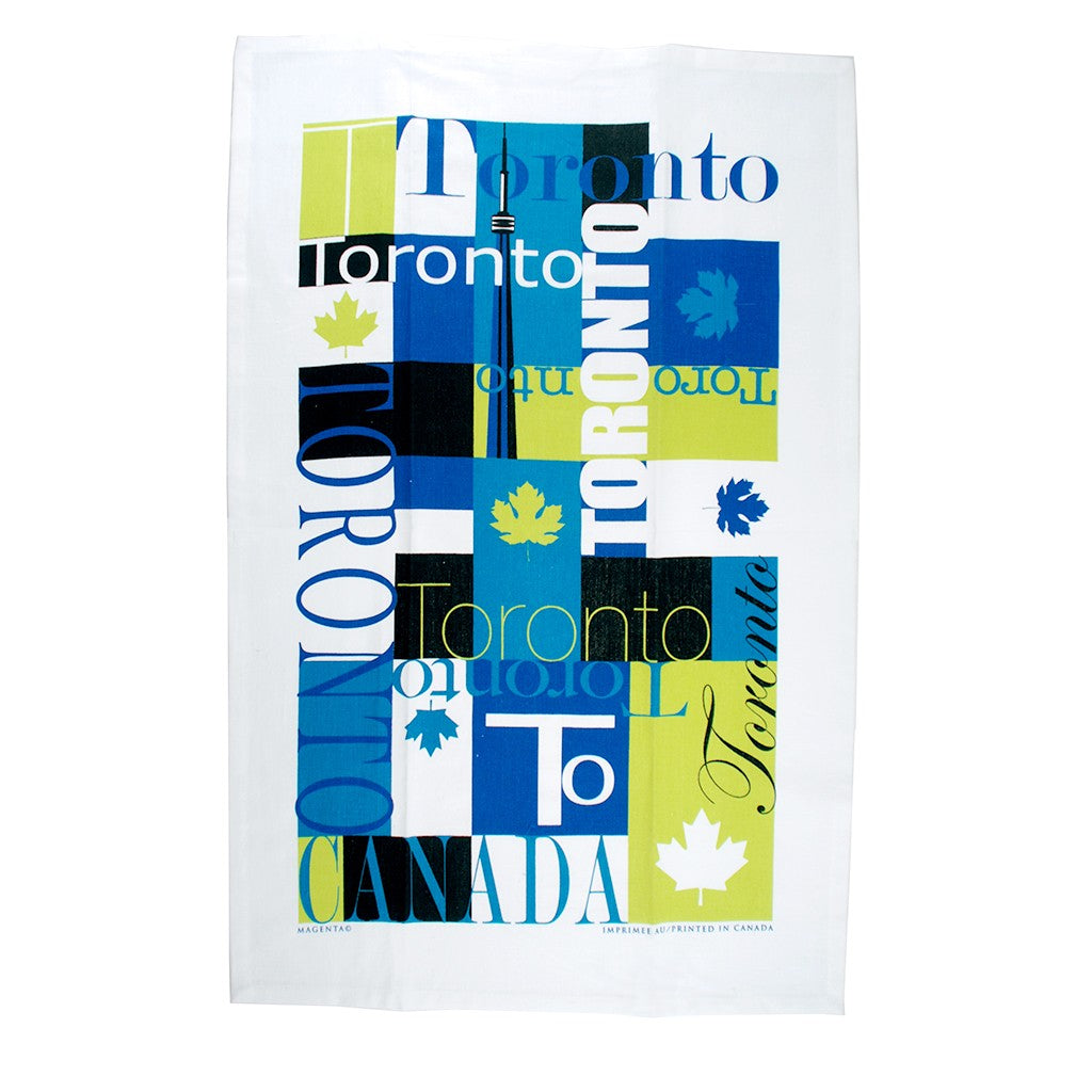 Magenta Toronto Mosaic Tea Towel