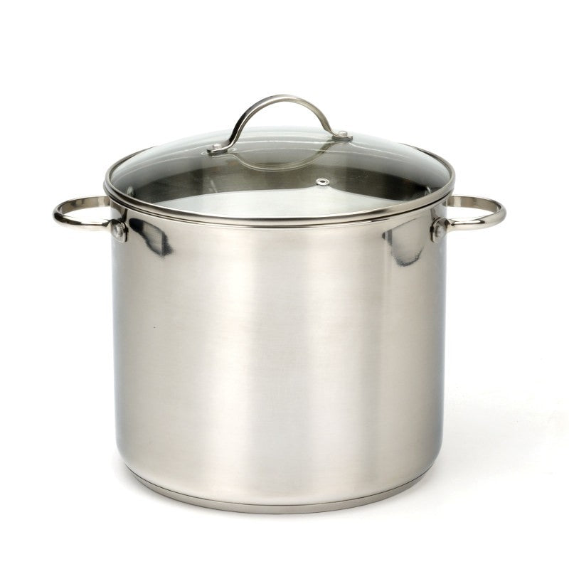 RSVP Stainless Steel Induction-Safe Stock Pot 12 Qt