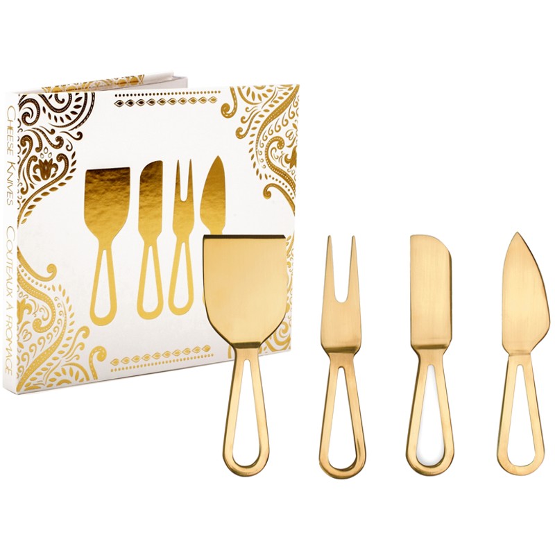 Natural Living Gold Cheese Knife Set Of 4 - iQ living