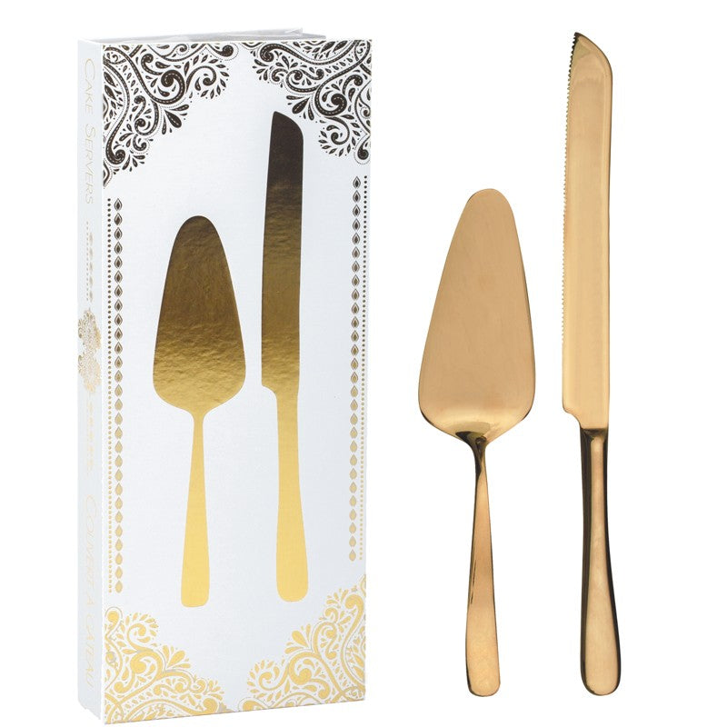 Natural Living Gold Cake Server Set