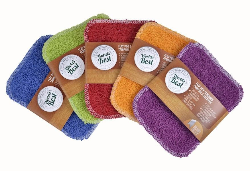 World's Best Pot Scrubber, Solid Colour Original Flat