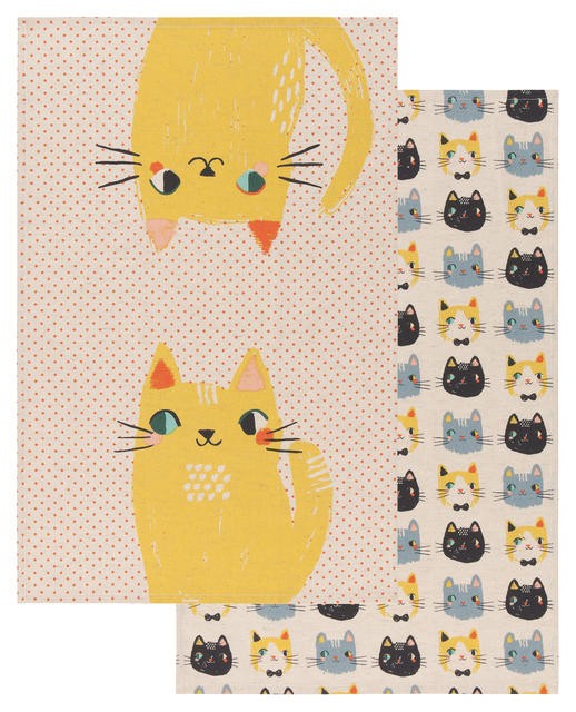Now Designs Tea Towel Meow Meow Set Of 2