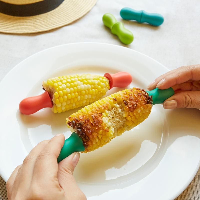 Kikkerland Rainbow Corn Cob Holders Set of 6