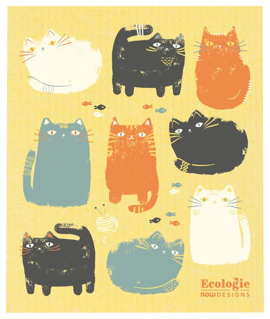 Now Designs Swedish Dish Cloth Purrfect Pals