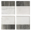 Torre & Tagus Square Two-Tone Marble Coaster Set Of 4