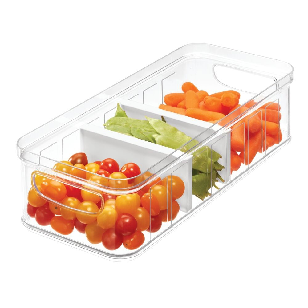 iDesign Crisp Divided Produce Storage Bin White