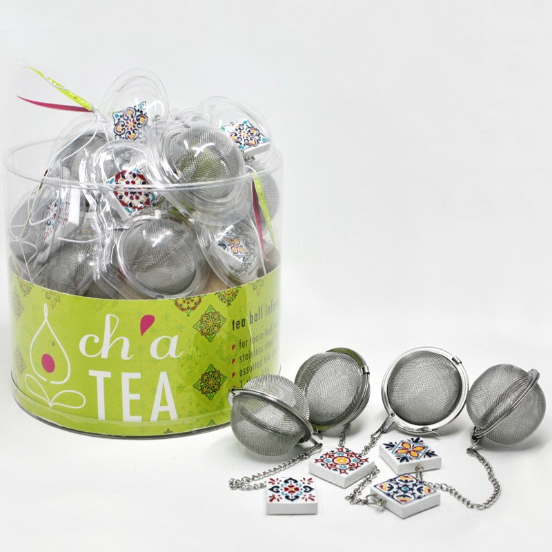 Ch'A Tea Balls With Tile Charm