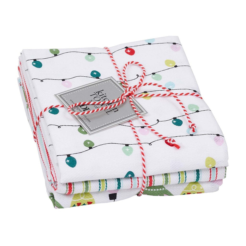 Design Imports Christmas Festive Tea Towel Set Of 3