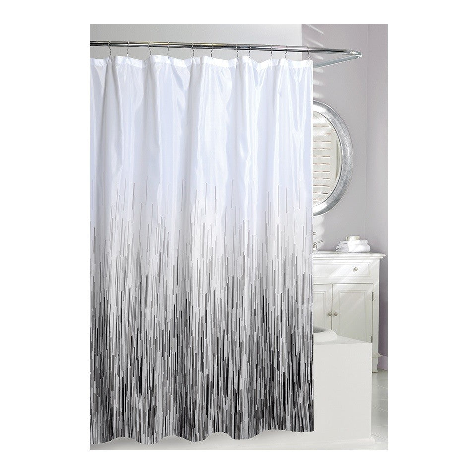 Moda At Home Fabric Shower Curtain Greyscale Rain