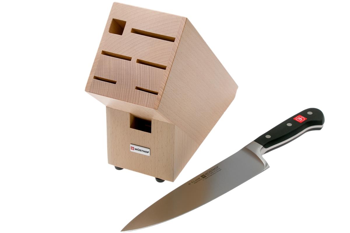 Wusthof 7 Slot Knife Block With Classic 8" Cook's Knife