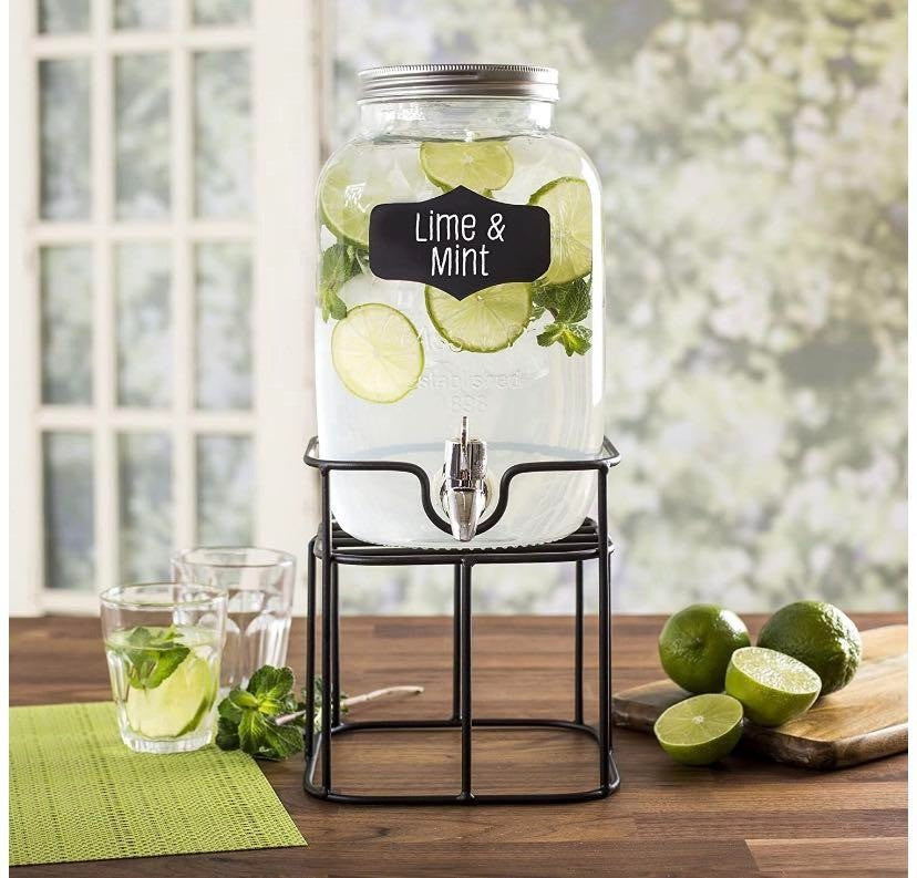 Bormioli 8L Drink &amp; Water Dispenser With Chalkboard &amp; Stand