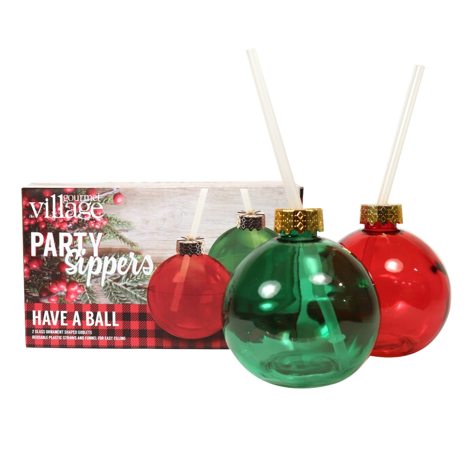Gourmet du Village Holiday Party Sippers Set Of 2