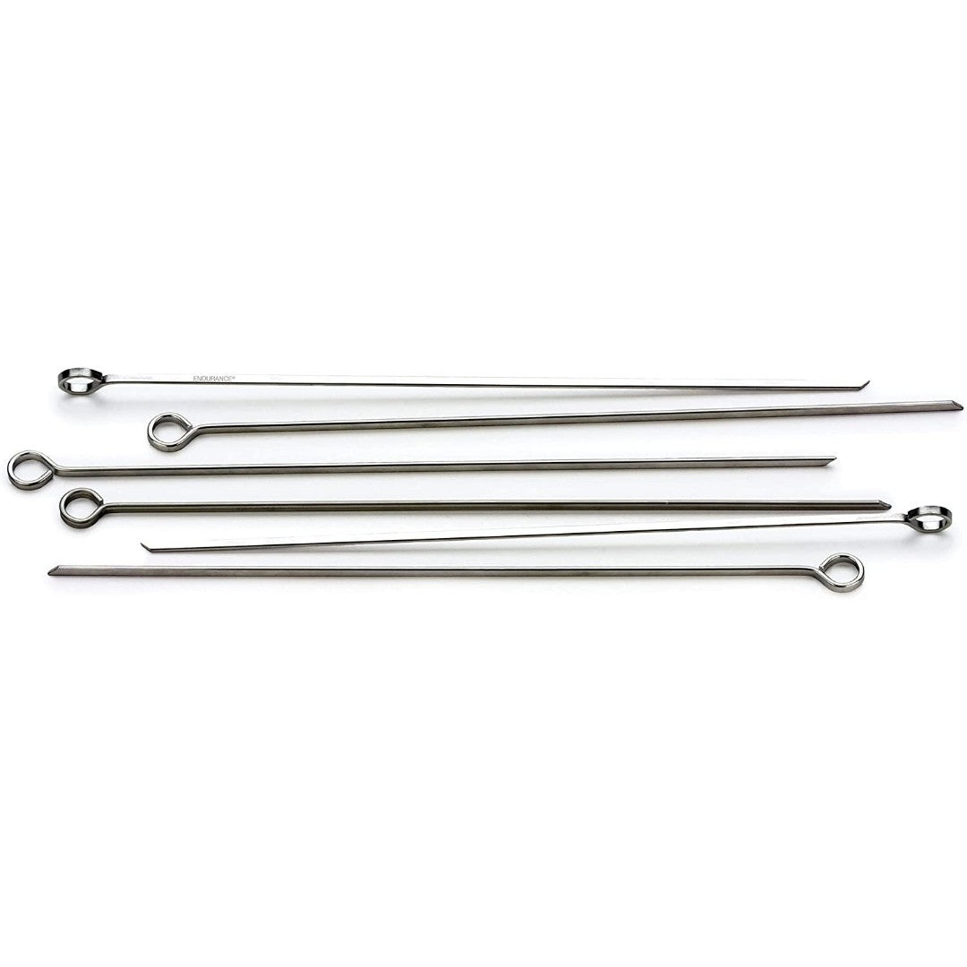 RSVP Stainless Steel 12" BBQ Skewers Set Of 6 - iQ living