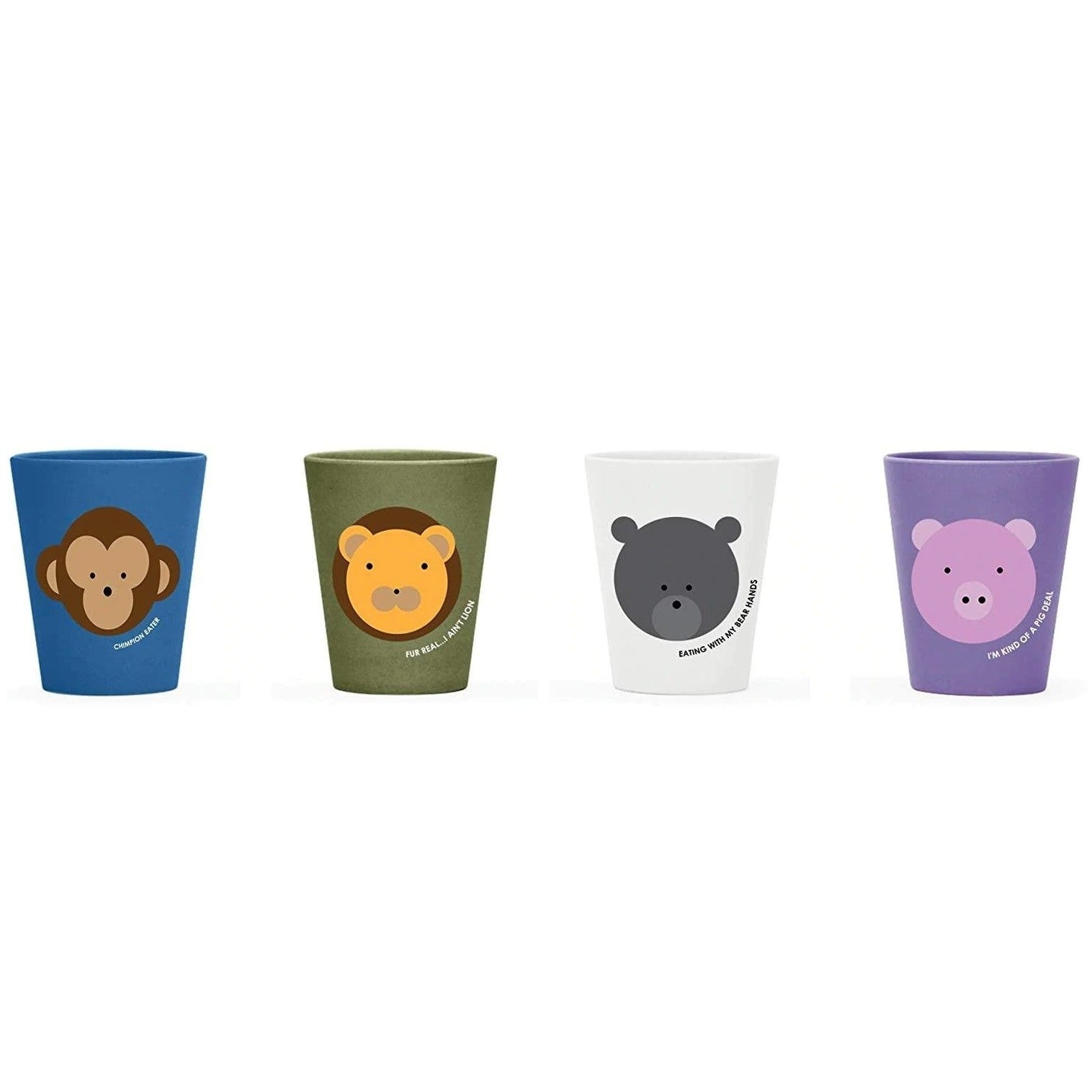 Red Rover Kids Bamboo Solid Animal Cups Set of 4