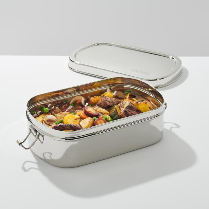 Dalcini Stainless Lunch Large Oval With Clips Container