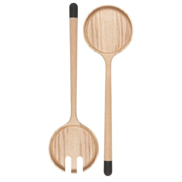 Now Designs Ash Wood Globe Salad Servers