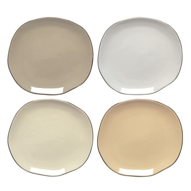 Danica Heirloom Pebble Natural Appetizer Plates Set of 4