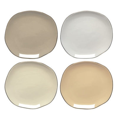 Danica Heirloom Pebble Natural Appetizer Plates Set of 4