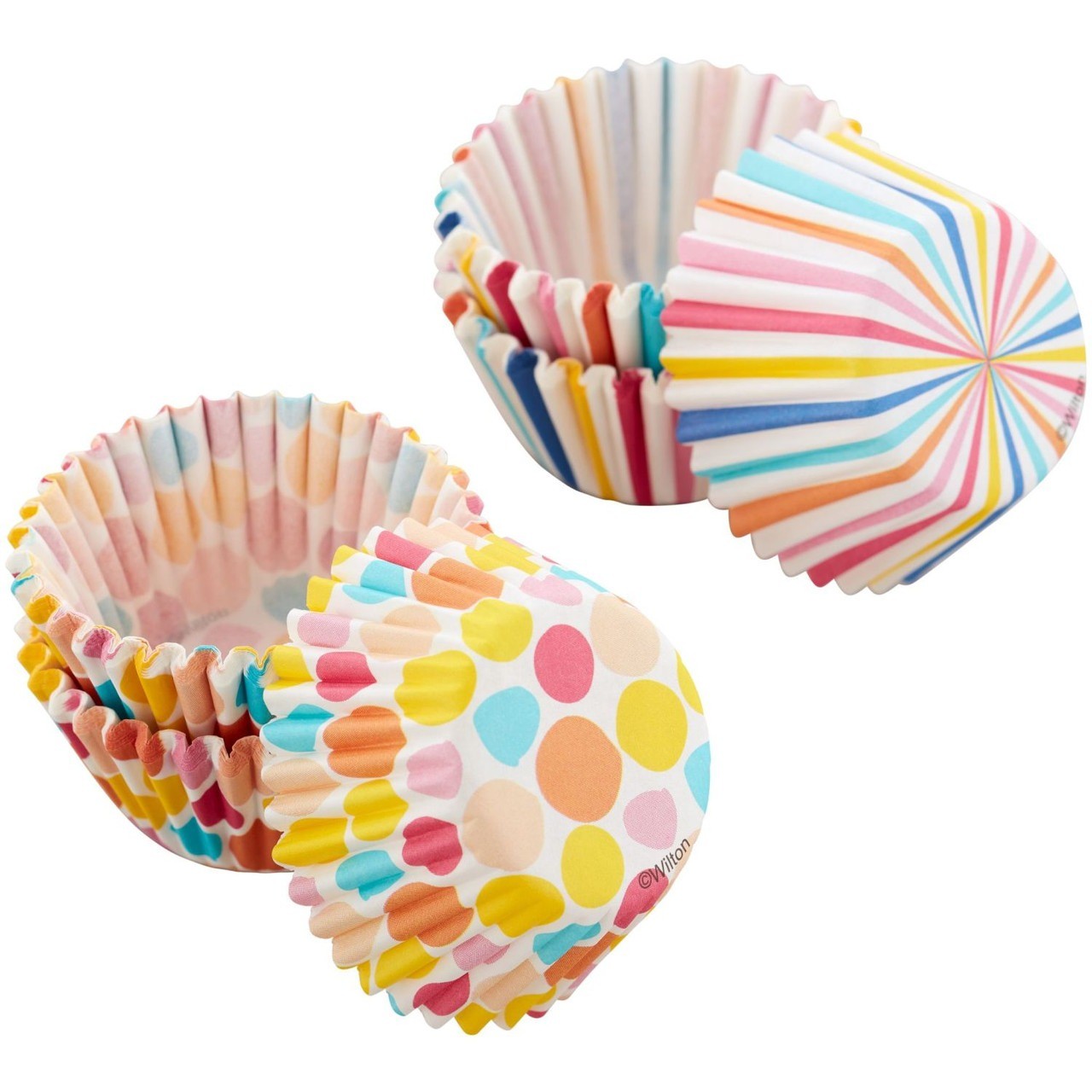 Wilton Mini Baking Cups 100 Count - Polka Dot Stripes